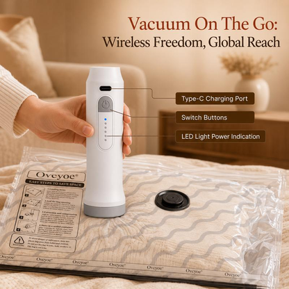 [2026 Upgraded]NATRAVOR Cordless Travel Vacuum Bag SetVacuum Bags for Travel withRechargeable air Pump