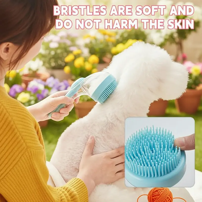 2026 New Universal 2-in-1 Pet Bath & Grooming Deshedding Brush with Built-in Soap Dispenser