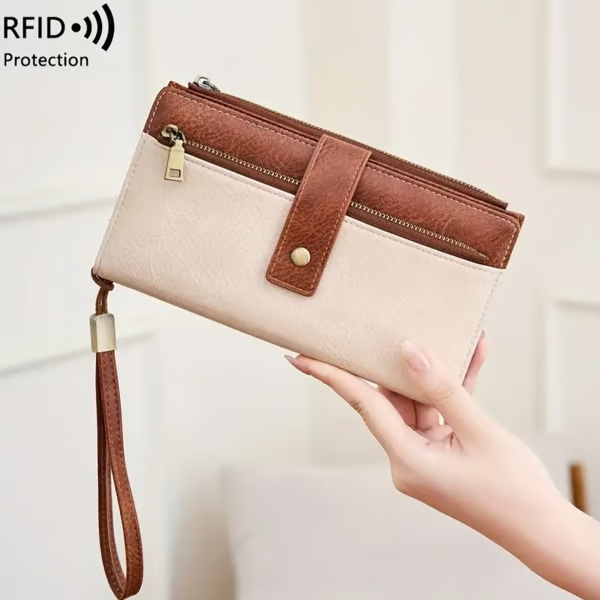 🔥Final 3 Hours: 60% OFF Women's long wallet, stylish clutch, elegant solid color RFID blocking leather wallet👛