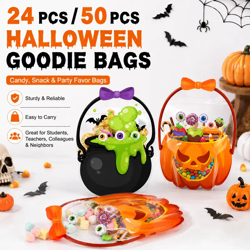 💥Surprise 70% Off！🎃Halloween Plastic Goodie Bags👻