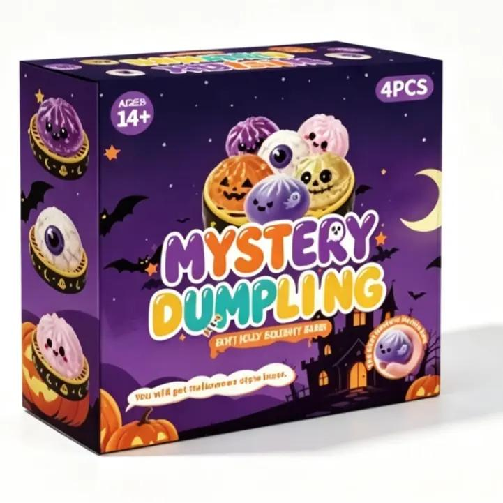 Cute Halloween scary ghost Maruko squeeze toy set, portable stress-relief hand squeeze toys