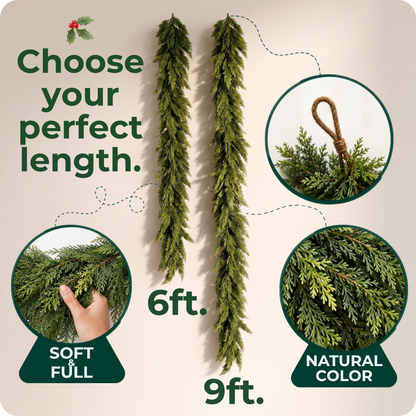6 FT 2 Pcs Artificial Cedar Garlands