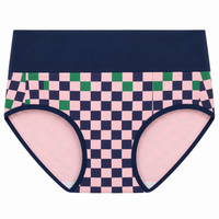 Navy Rose Check
