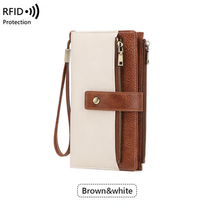 🔥Final 3 Hours: 60% OFF Women's long wallet, stylish clutch, elegant solid color RFID blocking leather wallet👛