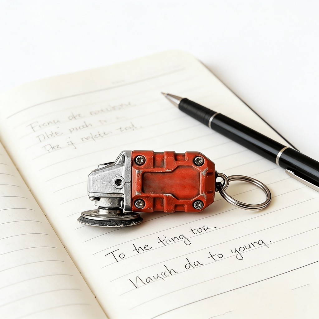 🛠️2-in-1  Mini Grinder Keychain: On-the-Go Smoothing Tool + Tool Enthusiast Collectible