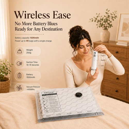[2026 Upgraded]NATRAVOR Cordless Travel Vacuum Bag SetVacuum Bags for Travel withRechargeable air Pump