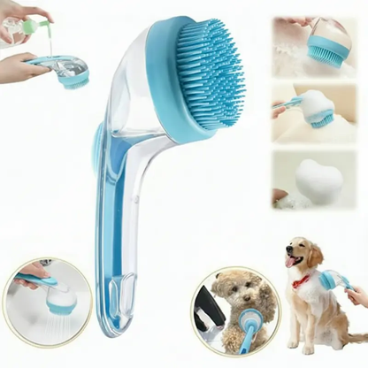 2026 New Universal 2-in-1 Pet Bath & Grooming Deshedding Brush with Built-in Soap Dispenser