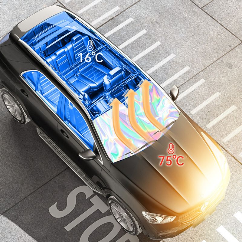 Universal Foldable Windshield Sun Shade🏖️ Foldable 4-Layer Reflective Anti-Ultraviolet Cover, UV-Blocking Front Window Blocker with Enhanced Cooling Tech, Car Accessories for Sedans & Hatchbacks, Accessories For Car