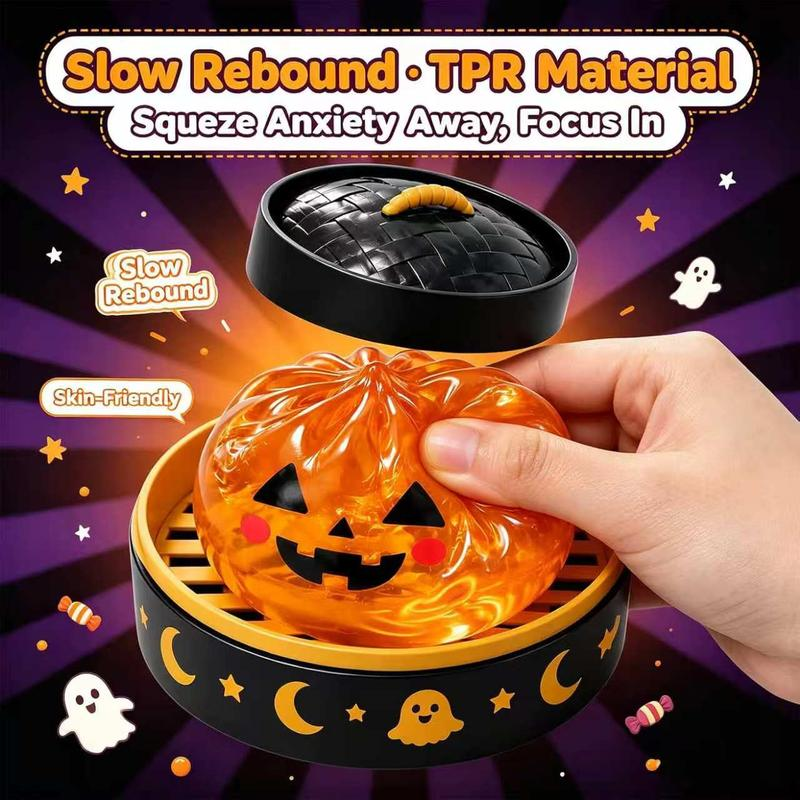 Cute Halloween scary ghost Maruko squeeze toy set, portable stress-relief hand squeeze toys