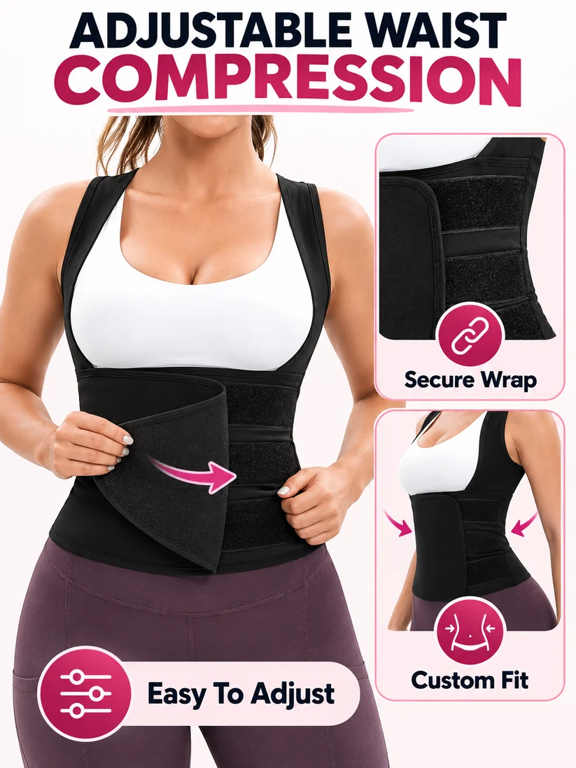 🔥 Fitness Deal – Women's Zip-Up Sculpting Vest 💪 Snug Support & Flexible Comfort for Gym, Running & Training 🏃‍♀️