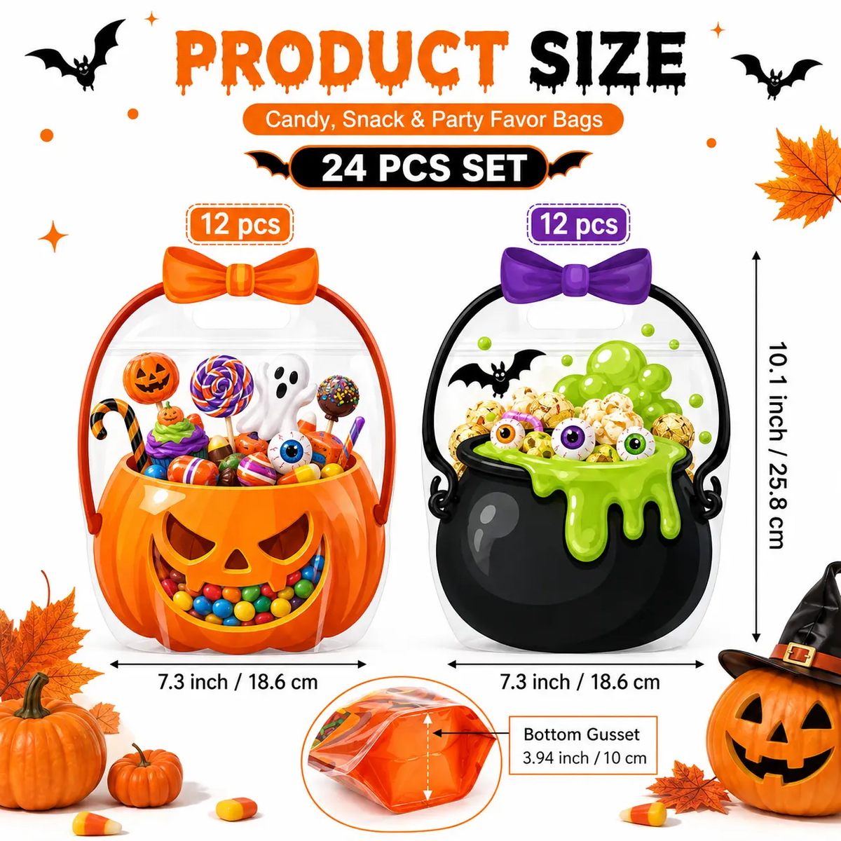 💥Surprise 70% Off！🎃Halloween Plastic Goodie Bags👻