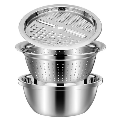 🔥Final 3 Hours:50%OFF Stainless Steel Grater with Drain Basket🥕🥗