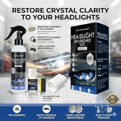 🔥Final 3 Hours: 60% OFF Natravor Automotive Headlamp Restoration Fluid - Car Detailing Products for Oxidized