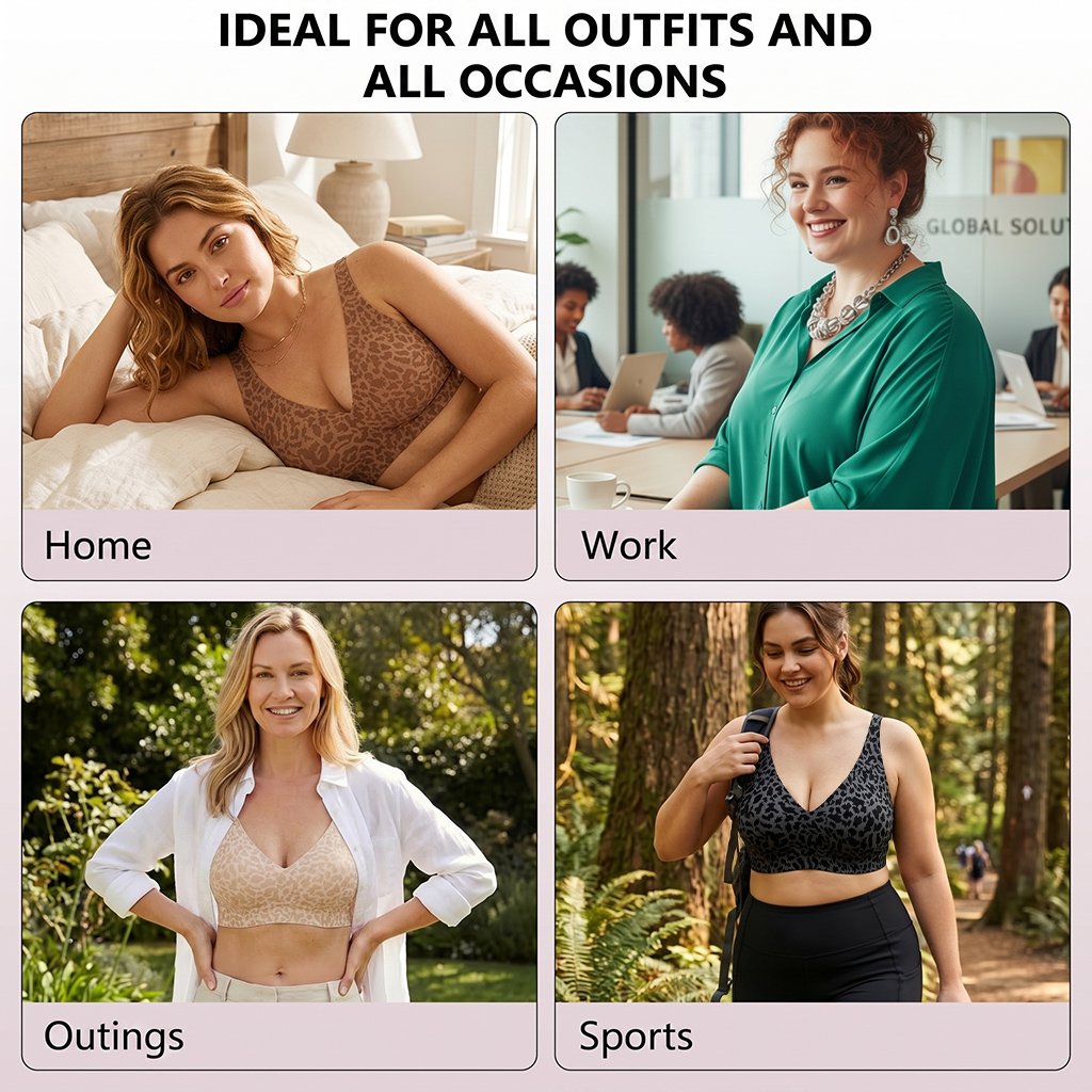 🏆LAST DAY SALE 57% OFF 🔥Super Firming Leopard Print Jelly  Bra | Women Wirefree Bras 👍No More Sagging Breasts