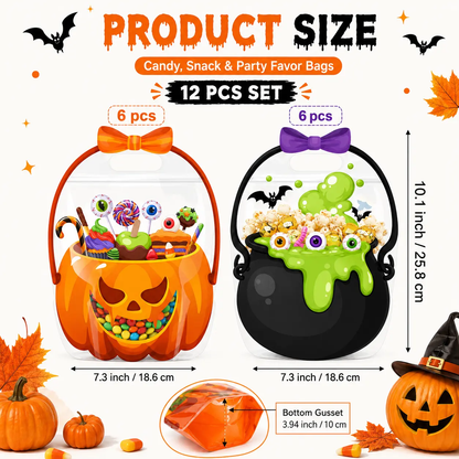 💥Surprise 70% Off！🎃Halloween Plastic Goodie Bags👻