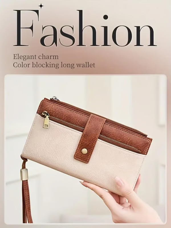🔥Final 3 Hours: 60% OFF Women's long wallet, stylish clutch, elegant solid color RFID blocking leather wallet👛