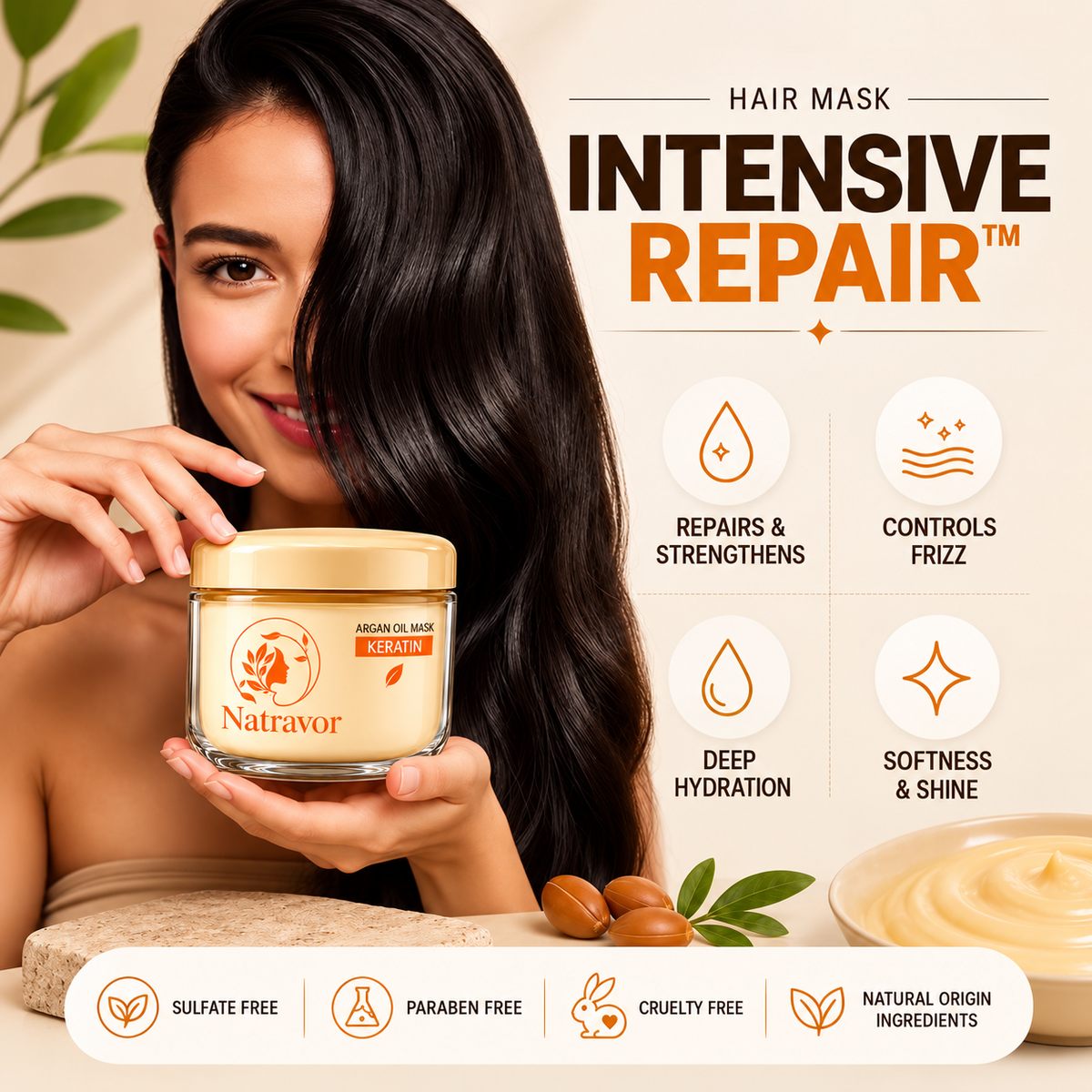 Collagen Repair Hair Mask for Dry Damaged Hair
