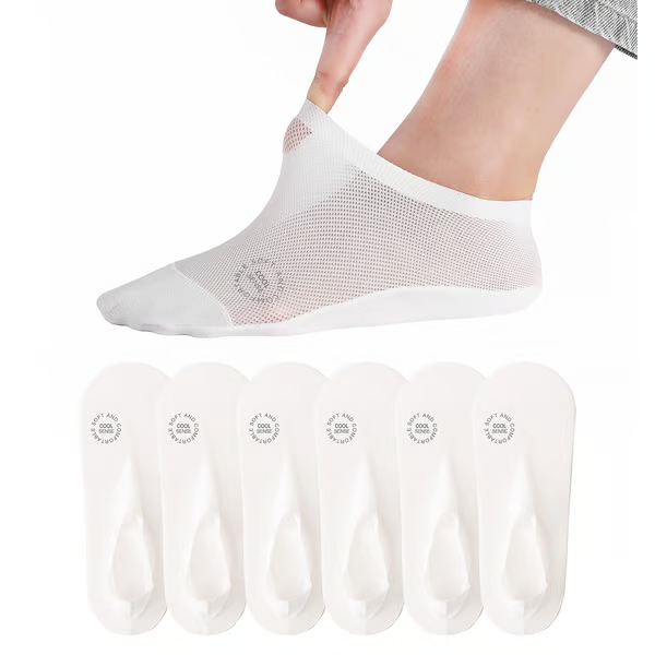 🔥6-Pair Invisible Grip Socks Pack 🧦 – Breathable Low-Cut Anti-Slip Sweat-Absorbing Design