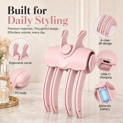 ✨ Cordless Heated Root Lift Clip – Volumizing Hair Styling Tool