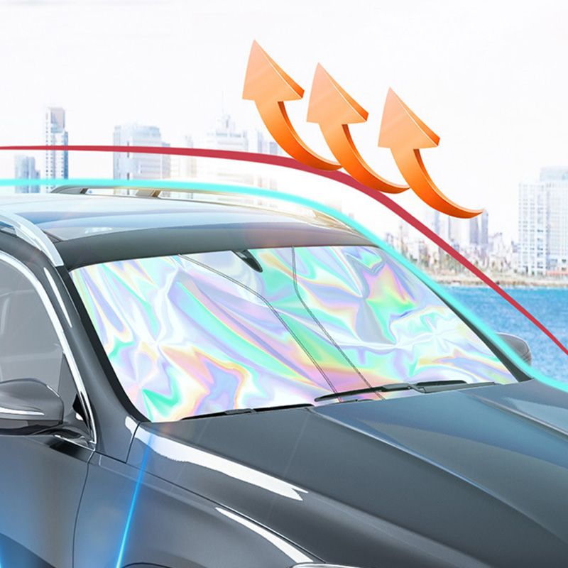 Universal Foldable Windshield Sun Shade🏖️ Foldable 4-Layer Reflective Anti-Ultraviolet Cover, UV-Blocking Front Window Blocker with Enhanced Cooling Tech, Car Accessories for Sedans & Hatchbacks, Accessories For Car