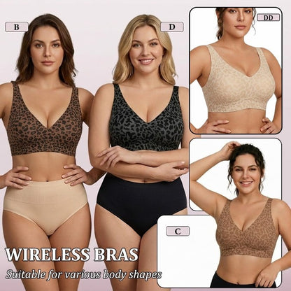 🏆LAST DAY SALE 57% OFF 🔥Super Firming Leopard Print Jelly  Bra | Women Wirefree Bras 👍No More Sagging Breasts