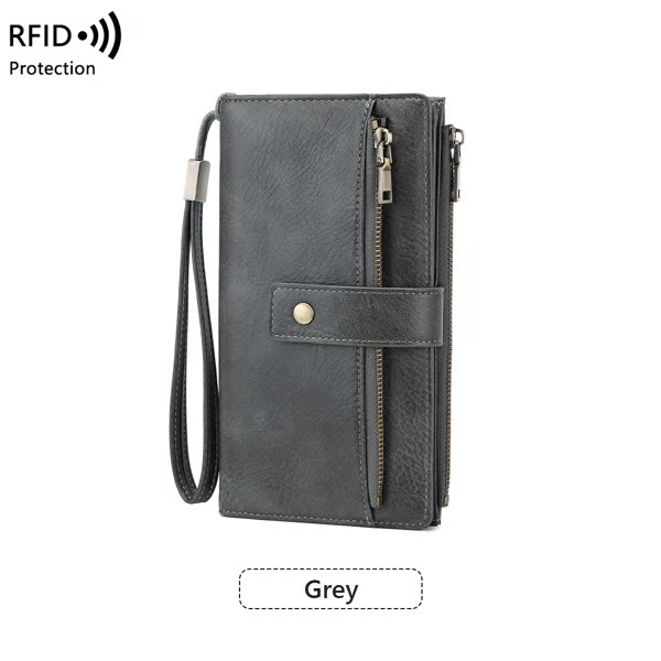🔥Final 3 Hours: 60% OFF Women's long wallet, stylish clutch, elegant solid color RFID blocking leather wallet👛