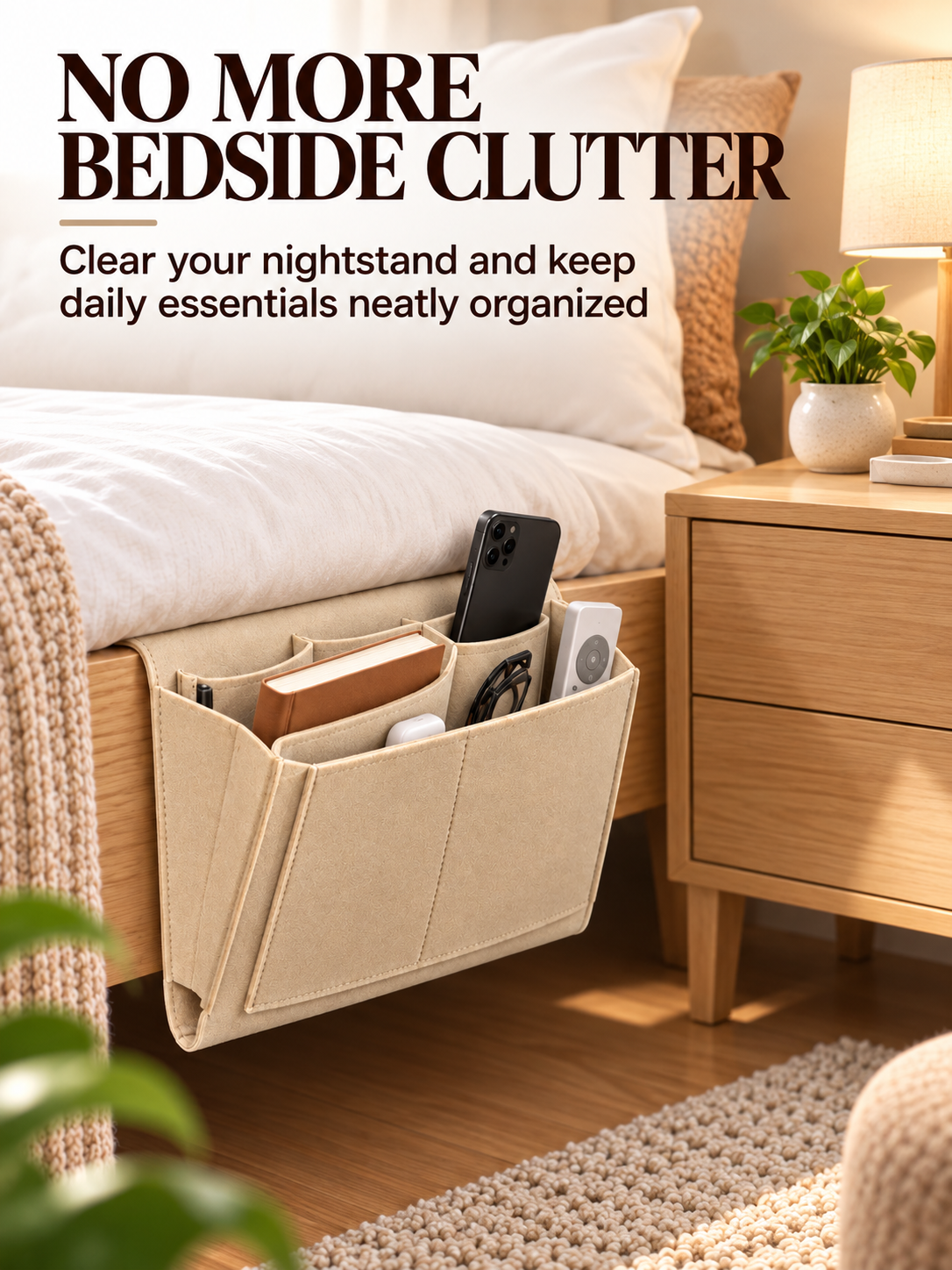 🔥 55% OFF Bedside Hanging Organizer – Keep Essentials Within Reach