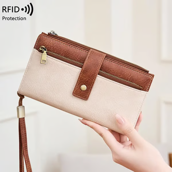 🔥Final 3 Hours: 60% OFF Women's long wallet, stylish clutch, elegant solid color RFID blocking leather wallet👛