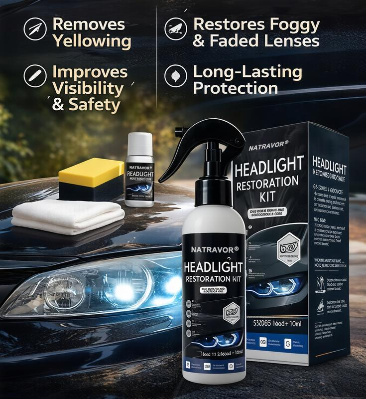 🔥Final 3 Hours: 60% OFF Natravor Automotive Headlamp Restoration Fluid - Car Detailing Products for Oxidized