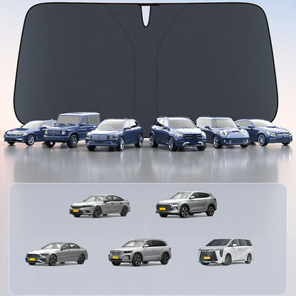 Universal Foldable Windshield Sun Shade🏖️ Foldable 4-Layer Reflective Anti-Ultraviolet Cover, UV-Blocking Front Window Blocker with Enhanced Cooling Tech, Car Accessories for Sedans & Hatchbacks, Accessories For Car