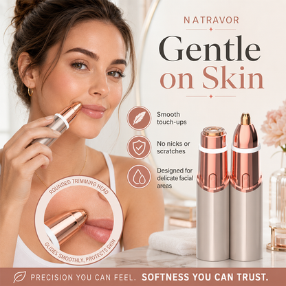 🔥Final 3 Hours: 60% OFF NATRAVOR SmoothTouch 2-in-1 Facial & Brow Trimmer-Rechargeable Precision Hair Remover for Face, Lips & Eyebrows