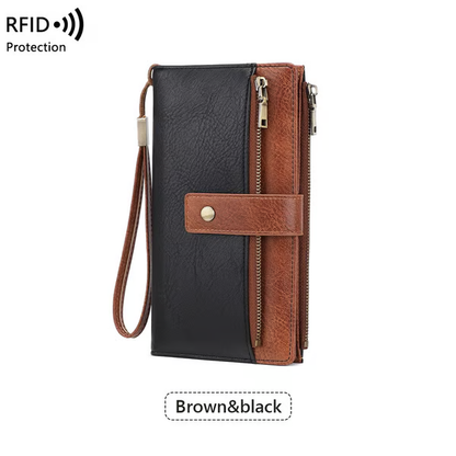 🔥Final 3 Hours: 60% OFF Women's long wallet, stylish clutch, elegant solid color RFID blocking leather wallet👛