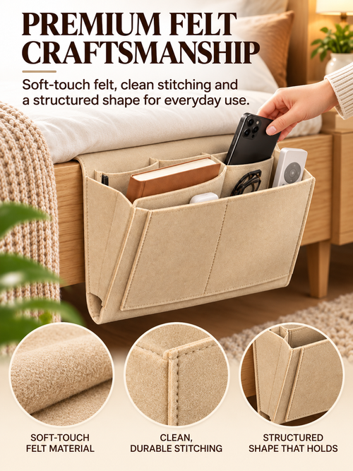 🔥 55% OFF Bedside Hanging Organizer – Keep Essentials Within Reach