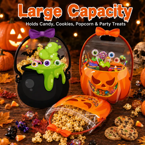 💥Surprise 70% Off！🎃Halloween Plastic Goodie Bags👻