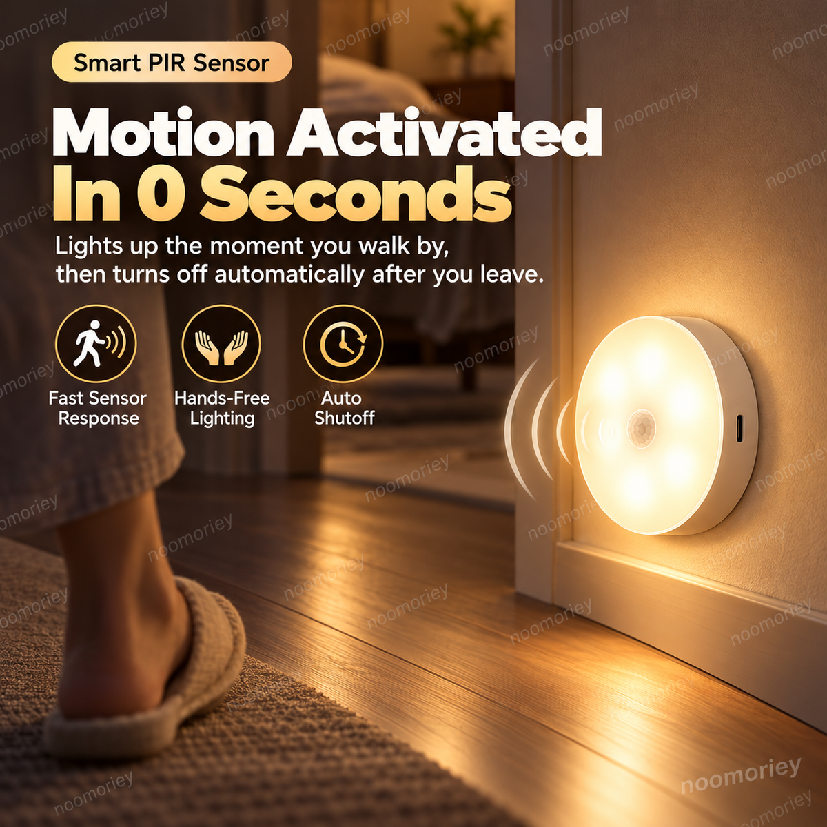 💡 Smart Motion Sensor LED Light – Rechargeable Magnetic Night Light wi ...