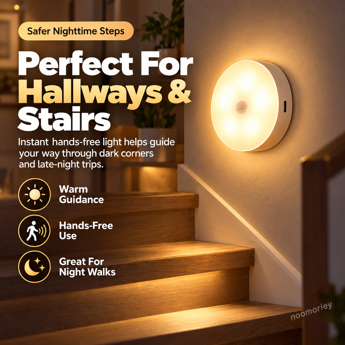 💡 Smart Motion Sensor LED Light – Rechargeable Magnetic Night Light with Automatic On/Off
