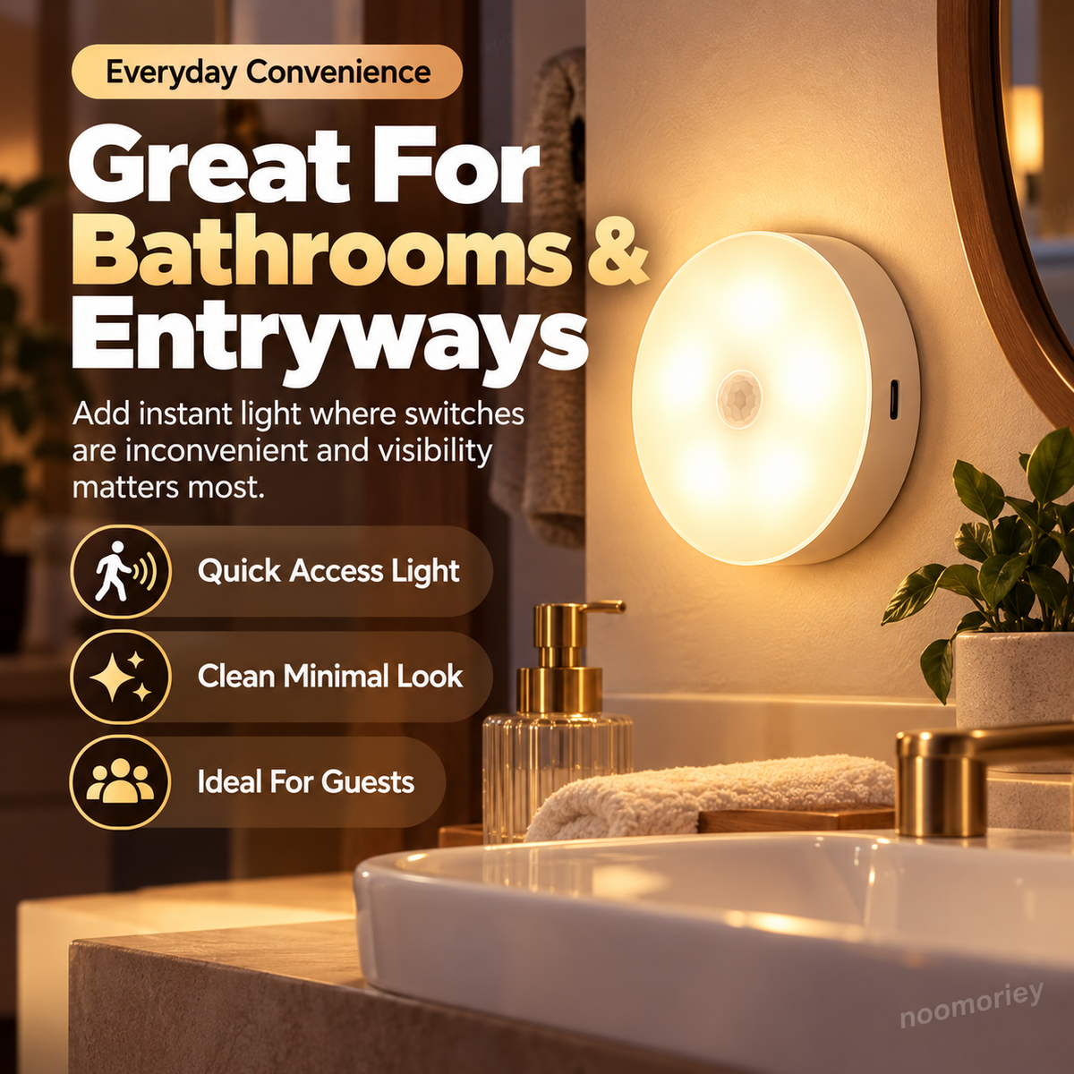 💡 Smart Motion Sensor LED Light – Rechargeable Magnetic Night Light with Automatic On/Off