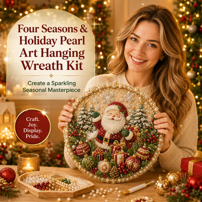 🔥Last Day 49% OFF - 🌸🌻🍂🎄 Four Seasons & Holiday Pearl Art Hanging Wreath Kit ✨(📦Buy 2 Free Shipping)