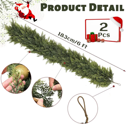 6 FT 2 Pcs Artificial Cedar Garlands