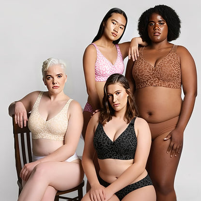 🏆LAST DAY SALE 57% OFF 🔥Super Firming Leopard Print Jelly  Bra | Women Wirefree Bras 👍No More Sagging Breasts