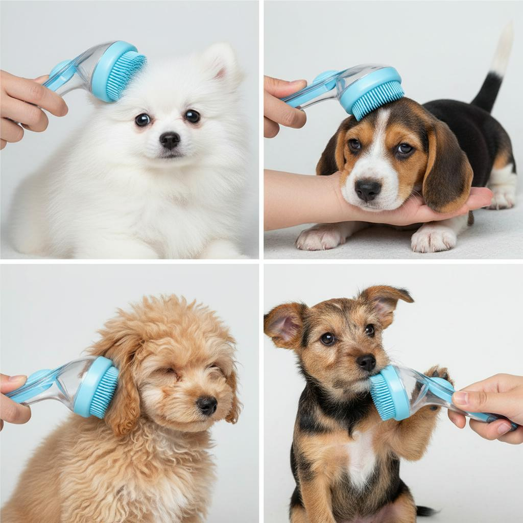 2026 New Universal 2-in-1 Pet Bath & Grooming Deshedding Brush with Built-in Soap Dispenser