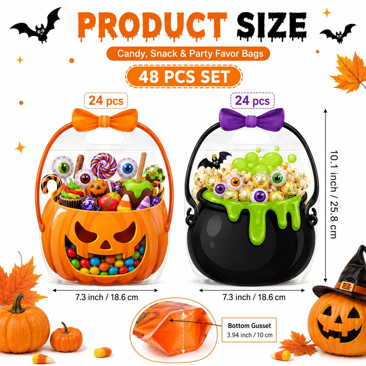 💥Surprise 70% Off！🎃Halloween Plastic Goodie Bags👻