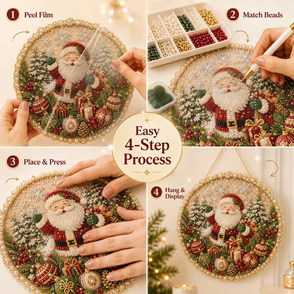 🔥Last Day 49% OFF - 🌸🌻🍂🎄 Four Seasons & Holiday Pearl Art Hanging Wreath Kit ✨(📦Buy 2 Free Shipping)