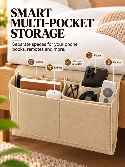 🔥 55% OFF Bedside Hanging Organizer – Keep Essentials Within Reach