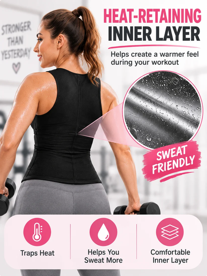 🔥 Fitness Deal – Women's Zip-Up Sculpting Vest 💪 Snug Support & Flexible Comfort for Gym, Running & Training 🏃‍♀️