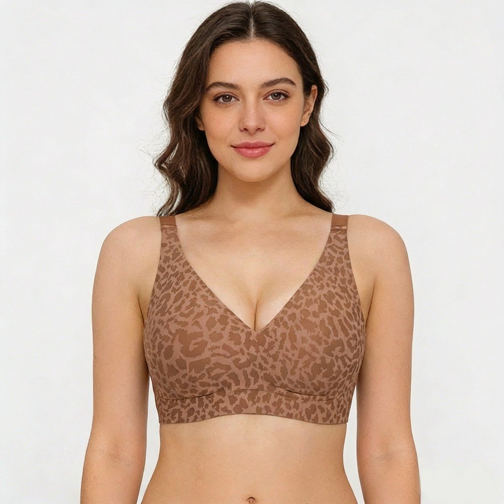 🏆LAST DAY SALE 57% OFF 🔥Super Firming Leopard Print Jelly  Bra | Women Wirefree Bras 👍No More Sagging Breasts