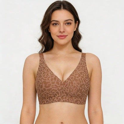 🏆LAST DAY SALE 57% OFF 🔥Super Firming Leopard Print Jelly  Bra | Women Wirefree Bras 👍No More Sagging Breasts
