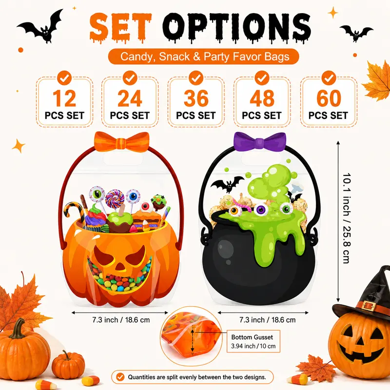 💥Surprise 70% Off！🎃Halloween Plastic Goodie Bags👻