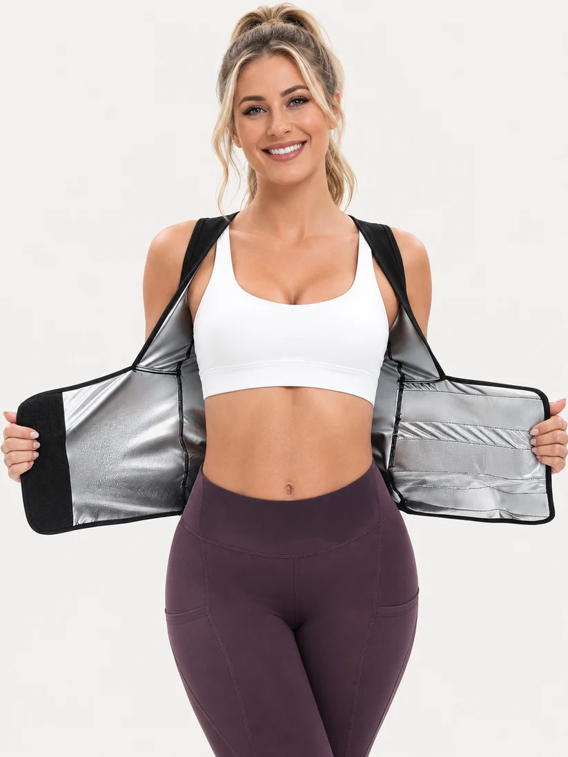🔥 Fitness Deal – Women's Zip-Up Sculpting Vest 💪 Snug Support & Flexible Comfort for Gym, Running & Training 🏃‍♀️