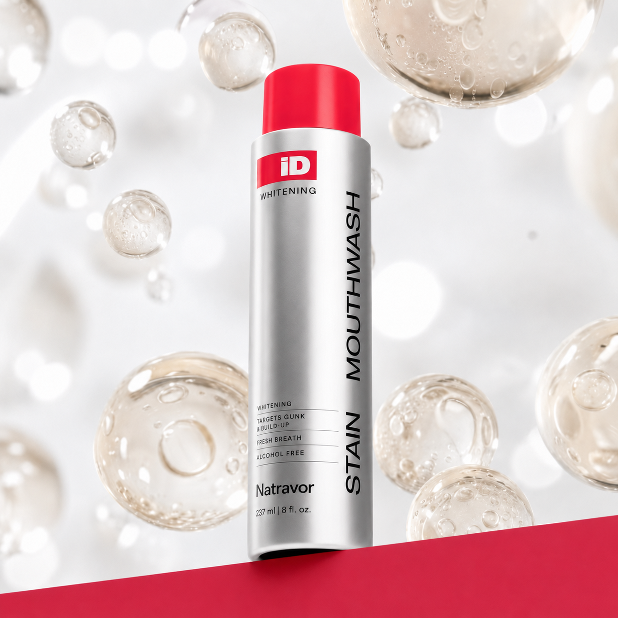 iD Stain Whitening Mouthwash for White Teeth — Freshens Breath with Essential Oils